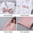 thumbnail image 4 of ZOEREA Baby Boy Clothes Suit Newborn Infant Gentleman Outfits, Formal Dress Shirt+Bowtie+Suspender Shorts Wedding Party Set, 4 of 10