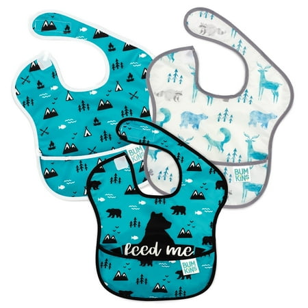 Bumkins SuperBib Baby Bib Waterproof, Washable, Stain and Odor Resistant, ages 6-24 months, 3-pack
