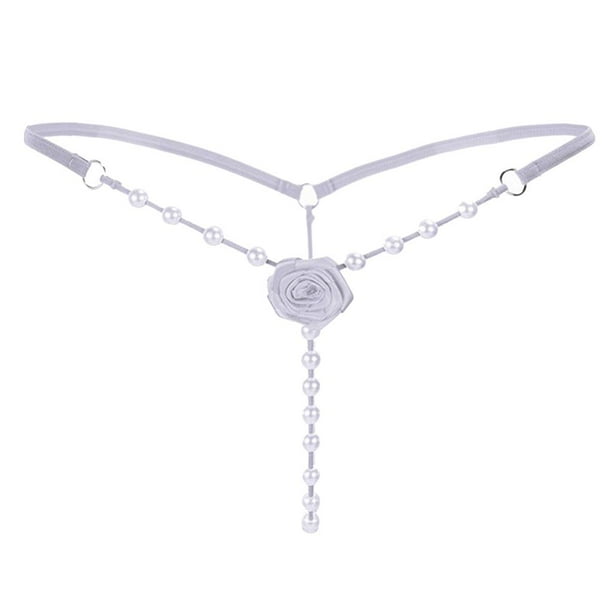 Bragas de Poliéster Mujer Soledad Cintura Elástica Floral con Diseño de Entrepierna abierta G String