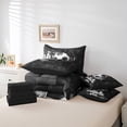 thumbnail image 4 of Erosebridal Black Soccer Bedding Sets Twin Size,Geometric Plaid Comforter Sets with Sheets,Sport Gamer Bed in a Bag Twin size,Microfiber Buffalo Room Decor,Reversible,7-Piece, 4 of 6