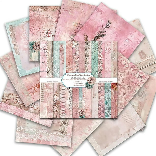 Papel para Álbumes de Recortes de 30 X 30 cm, 24 Hojas para Manualidades Decorativas de Origami, Impresión A Doble Cara, Papel para Álbumes de Fotos.