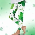 thumbnail image 2 of BLVB Girls St. Patrick's Day Shamrock Leggings Printed Green Clover Leaves Pants High Waist Stretchy Soft Tights for Spring Summer, 2 of 7