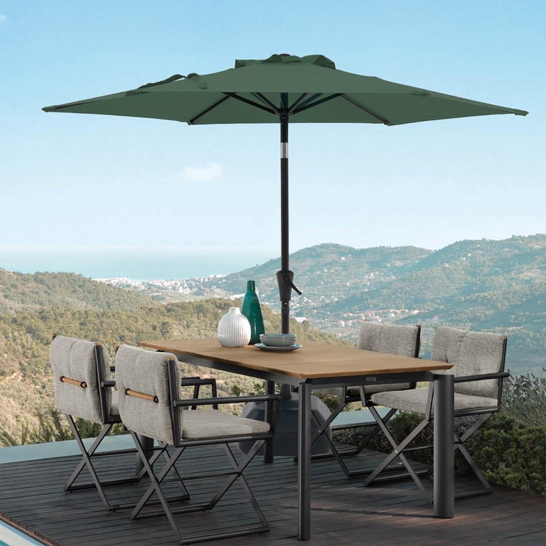 green mountain furniture patio umbrellas Market Umbrella | Wind Resistant, Crank Tilt, Woodgrain Finish | Commercial Grade | Sunbrella Forest Built to last Westin Outdoor Garden 10 ft