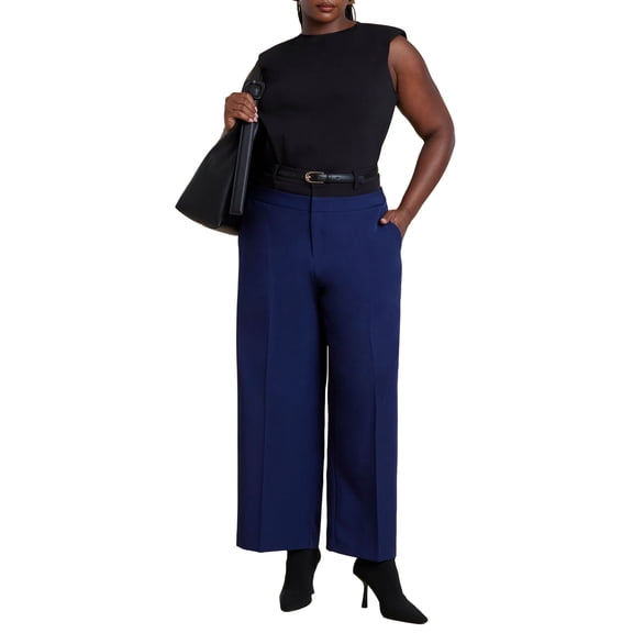 ELOQUII Women's Plus Size Double Waistband Trouser