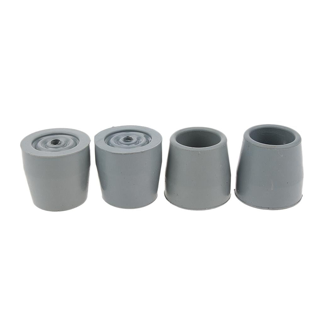 4 Pieces Ferrule Rubber Crutch Tips Bottom End Protector Gray