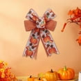 thumbnail image 4 of Large Fall Pumpkin Bow Wreath 11.81×7.09 inch Orange Bows,Maple Leaves Bows for Front Door,Fall Thanksgiving Decor,Burlap Bows for Wreath Indoor Outdoor Decorations, 4 of 7