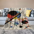 thumbnail image 2 of PRATYUS Circles Lines Shapes Cozy Throw Blanket for Bedroom Living Rooms Sofa Couch All Seasons Super Soft Blanket 60x80in, 2 of 6