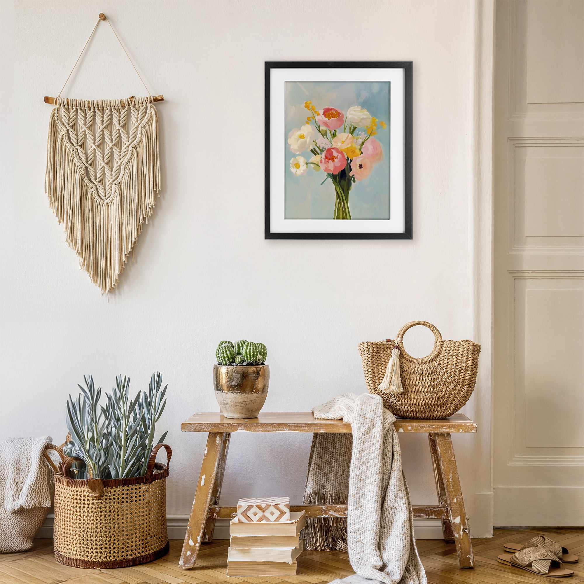 Stupell Industries Eclectic Floral Bouquet Black Framed Print Under Glass, design by The Prints Vibe