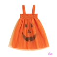 thumbnail image 1 of Eliza-Kids Niñas Vestido Halloween Calabaza Cara Impresión Tul En Capas Cami Sin Mangas, 1 of 4
