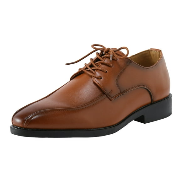 HBFAGFB Men Shoes Classic Business Leather Shoes Fashion Retro Casual Lace up Leather Shoes Brown Size 42