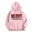 thumbnail image 3 of Merry Christmas Hoodies for Women 2025 Fall Winter Long Sleeve Graphic Hooded Sweatshirt with Pockets Pullover Tops, 3 of 5