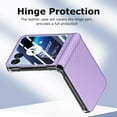 thumbnail image 3 of for Motorola Moto Razr+ 2023 Leather Case with Screen Protector, [Hinge Protection] Premium PU Leather Back Cover Hard PC Bumper Full Coverage Phone Case for Moto Razr Plus 2023 - Purple, 3 of 10