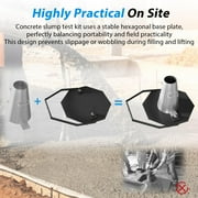 Concrete Slump Cone Test Kit, Heavy-Duty Steel Slump Cone 12''L x 8''W Standard Size