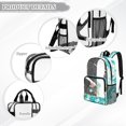 thumbnail image 6 of Xoenoiee Turtle Flower Palm Leaves Print Clear Backpack for Girls Transparent Backpacks See Through Schoolbag Clear Bookbag Travel Daypack for Stadium Events Concerts Work Festival Security Travel, 6 of 7