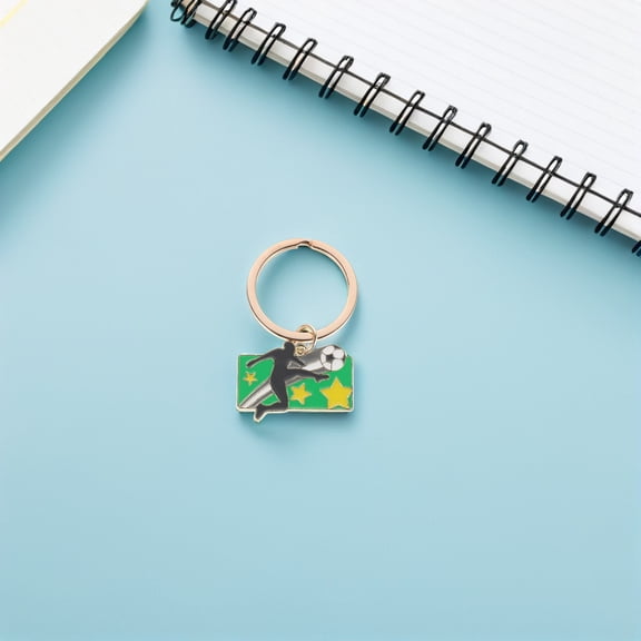 HAMPPLIES 2Pcs Multi Color Football Keyrings Featuring Soccer Pattern for Sports Fans and Parties