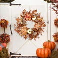 thumbnail image 5 of Fall Wreaths for Front Door Outside Thanksgiving Autumn Wreath with Realistic Pumpkins and Maple Leaves for Harvest Halloween Home Decor Indoor Outdoor Wall Door Decorations, 5 of 9