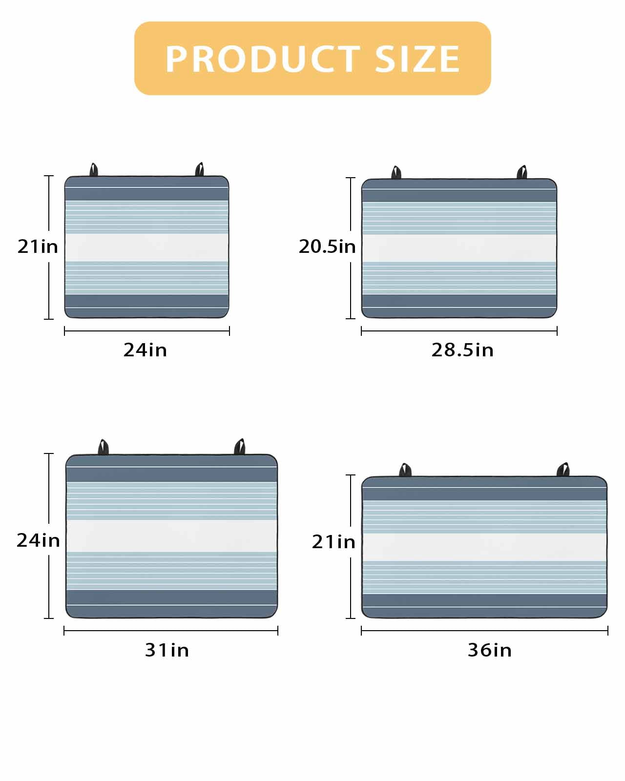 nqOlkjepod Large Induction Cooktop Protector Mat 24"x21", Haze Blue Aqua Stripe Stove Top Covers for Electric Stove, Modern Art Horizontal Striped Stove Burner Cover Mats, Glass Top Stove Cover
