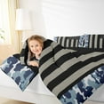 thumbnail image 4 of Manfei Geometric Stripes Full Size Comforter Sets,Blue Camo Camouflage Bedding Comforter Set,Gray Lines Bedding Sets For Teens,Ultra Soft Home Decor Reversible,3-Piece, 4 of 8