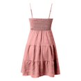 thumbnail image 6 of RMGVDSD Summer Dresses For Women Casual Dress Spaghetti Strap Sleeveless Smocked Mini Dress Solid Color Beach Vacation Flowy A-Line Sundress Cute, 6 of 6