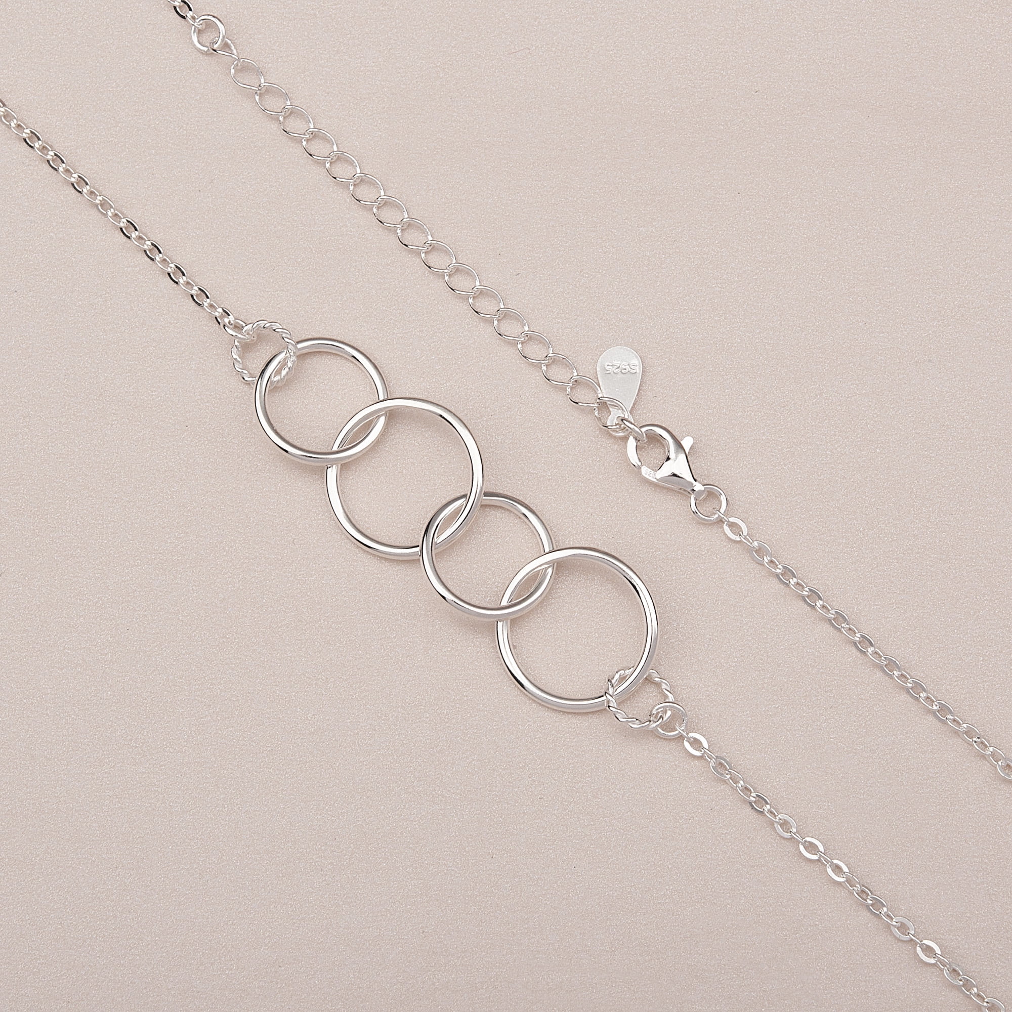 Anavia 40th Birthday Gift for Her, Fortieth Birthday Gift for Women Friend, 925 Sterling Silver Happy 40th Birthday Gift Card -[4 Regular Circles, No Custom]