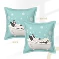 thumbnail image 3 of Bingfone Decorative Pillow Covers 18"X18" French Bulldog Taking A Bath Couch Pillow Cases Modern Farmhouse Covers For Couch Sofa Bed, 3 of 9