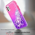 thumbnail image 2 of For Samsung Galaxy A52 5G Two Tone Diamond Water Quicksand Glitter - Hot Pink/Dark Purple, 2 of 3