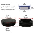 thumbnail image 2 of Uxcell 1 7/8" 48mm OD Protectores de mesa de plástico Inserts 2pcs, 0.43"-0.51" Diámetro interior, 2 of 7