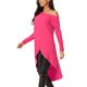 thumbnail image 4 of INSPIRAR CHIC Blusa Casual de Una Sola Manga Larga con Bajo Asimétrico Irregular en Color Rosa Fucsia, 4 of 6