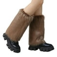 thumbnail image 5 of 1 Pair Faux Fur Leg Warmers for Women Girls Plush Soft Boot Cuff Sleeves Fluffy Furry Leg Sleeve for Winter Warmth, 5 of 8