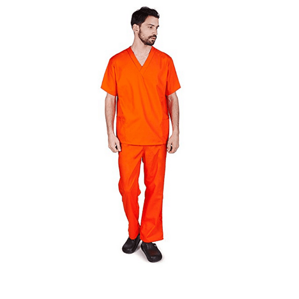 M&M SCRUBS Men Scrub Set, Men Medical Uniforms 102 (Khaki, Large