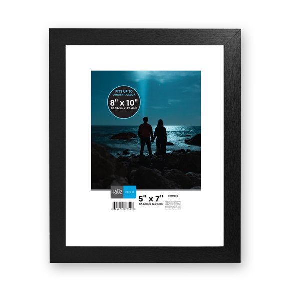 Hauz FRM7500 - 8x10 or 5x7 Floating Picture Frame Black Border