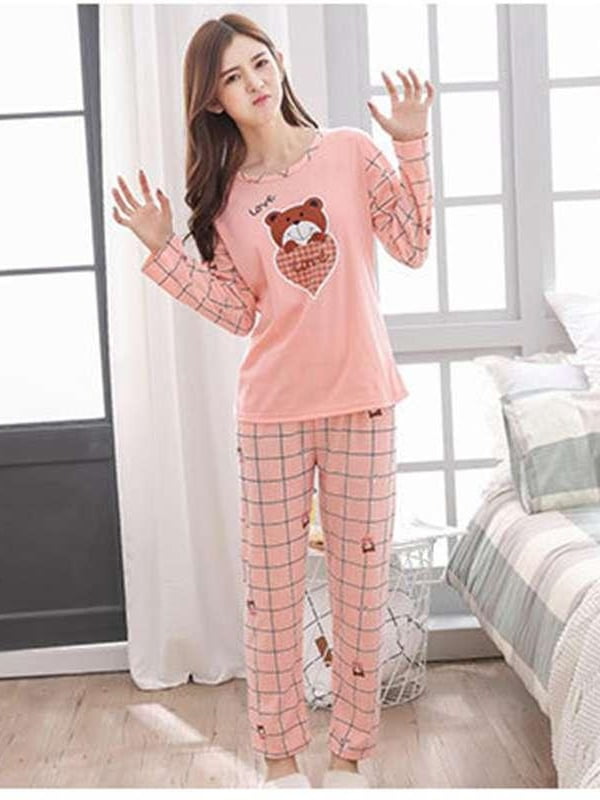 Details about   Ladies Womens Cat Print Pyjamas Set Long Sleeve Top Nightwear Loungewear M