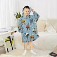 thumbnail image 6 of FORMRS Wearable Blanket Hoodie with Sleeves for Kids Cozy Flannel Sweatshirt, Blue Hockey Pattern, 6 of 7