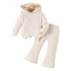 thumbnail image 1 of Odeerbi 1-4 Años Conjunto de Algodón de Punto Elástico Pantalones Acampanados Conjunto de Dos Piezas Manga Larga Top Irregular Pantalones de Campana, 1 of 8