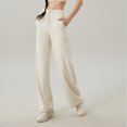 thumbnail image 2 of Delayuji Business Casual Pants for Women Wide Leg Pants for Women 2025 Yoga Pants High Waist Sweatpants with Pockets Stretch Lounge Pants Comfy Workout Xxl White, 2 of 4