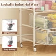 thumbnail image 4 of 4-Drawer Rolling Storage Cart, Utility Cart with Drawers, White Metal Craft Cart Organizer with Wheels & Wooden Top, Art Supply Storage Organizer for Classroom, Office, Kitchen,Patent Pending, 4 of 16