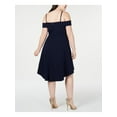 thumbnail image 2 of CITY STUDIO Womens Navy Cold Shoulder Spaghetti Strap Off Shoulder Midi Formal Fit + Flare Dress Plus 14W, 2 of 4