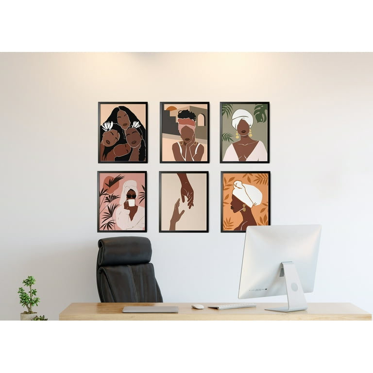 Haus and Hues Black Woman Wall Art - Set of 6 Black Girl Wall