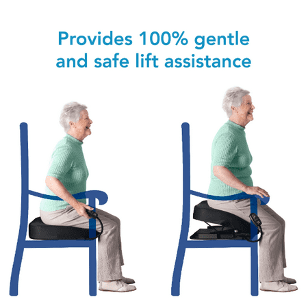 Carex Uplift Premium Power Seat Assist with Memory Foam, Patient Lift,17" Seat, 300lb Capacity, Black
