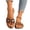 Brown, variant on Women's Crochet Floral Slide Sandals, Open Toe Flat Boho Sandals, Summer Ethnic Embroidered Sandals, Women Square Open Toe Single Embroider Band Slip-On Flat Summer Sandal, Black 5.5