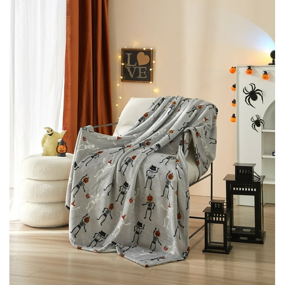 Ways to Celebrate Cozy Plush Skeletons Throw Blanket 50" x 60" , All Ages