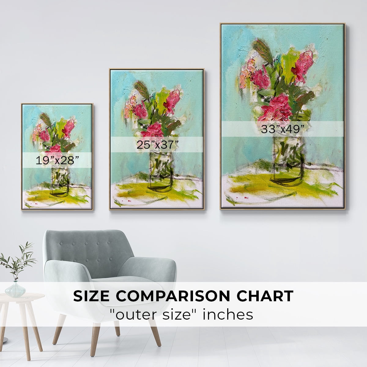 TURQUOISE LILLY Framed Premium Gallery Wrapped Canvas - Ready to Hang