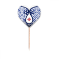 thumbnail image 1 of Chinese Culture Blue Flower Line Toothpick Flags Heart Lable Cupcake Picks, 1 of 3