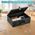 Black X Large Fire Safe Document Box with Key Lock for Secure Storage ...