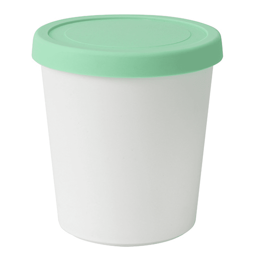 Farfi Reusable Round Ice Cream Cup with Large Silicone Lid Stackable Easy  Storage Dessert Container Home Supply (Green,M) 