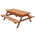 thumbnail image 3 of Leisure Season Wood Picnic Table With Storage Compartment in Medium Brown, 3 of 5