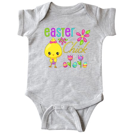 

Inktastic Easter Chick with eggs and flowers Gift Baby Girl Bodysuit