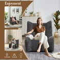thumbnail image 3 of CQSXDA Oversized Comfy Bean Bag Chair in Plush Fabric with Armrests - Lazy Floor Sofa for Living Room and Bedroom,Gray, 3 of 9