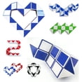 thumbnail image 1 of Magic Fidget Snake Cube Twist Puzzle 24 Knots, Magic Snake Sensory Toy Collection, Brain Teaser Stocking Stuffers Party Favor, Transformable Snake Twist Stress Reliever for Kid Adult (Random-A 1PC), 1 of 8