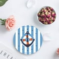 thumbnail image 4 of POGLIP Stripe Anchor Set of 8 Round Coaster for Drinks, Absorbent Ceramic Stone Coasters Cup Mat with Cork Base for Home Kitchen Room Coffee Table Bar Decor, 4 of 5